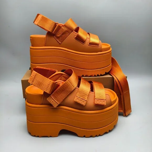 UGG Womens Orange Platform Sandals - Picture 4 of 7